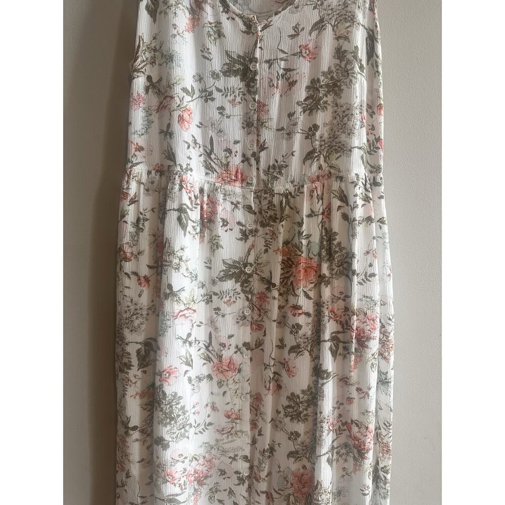 Frye Sleeveless Tank Midi Dress Size Medium Button Front Coastal Casual - Picture 3 of 13